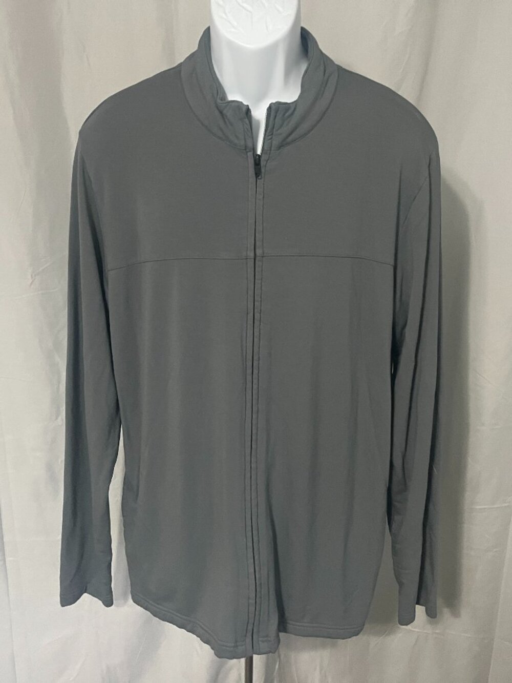 ⛳ Travis Mathew Men's Gray Full Zip Golf Jacket Pockets Long Sleeve L 🌟